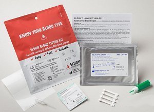 NEW Eldoncard Complete Blood Type Test Home Kit A, B, O, AB, Rh Factor  HKA2511-1